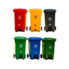 Plastic Waste Bin with Wheels 120 L MedFlow Black/Yellow/Green