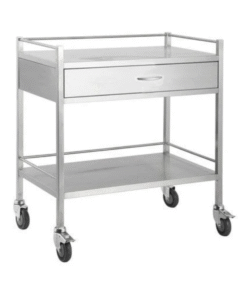 SS Trolley 2 Shelves with Drawer